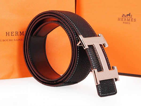 Hermes 2014 Classic Stripe Leather Reversible Belt Rhombus Strip